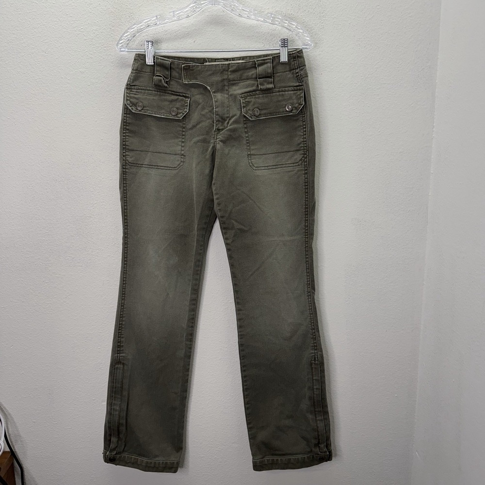 Express Precision Fit Denim Jeans Pants Womens 2 Green Y2K Utility Gorpcore